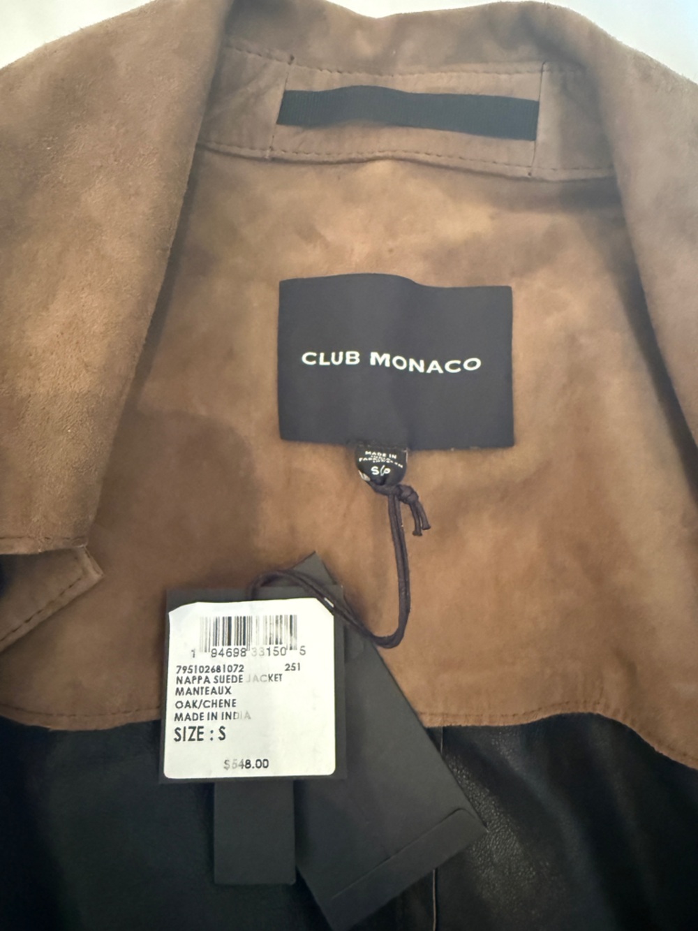 100% Napa Suede Tan Leather Jacket - Picture 4 of 9